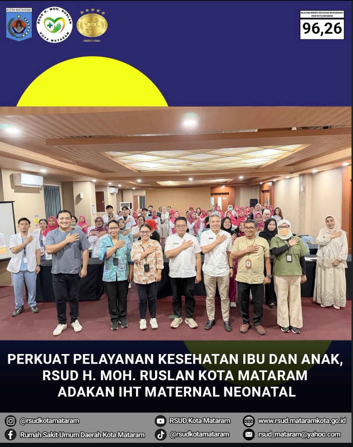 PERKUAT PELAYANAN KESEHATAN IBU DAN ANAK, RSUD H. MOH. RUSLAN KOTA MATARAM ADAKAN IHT MATERNAL NEONATAL